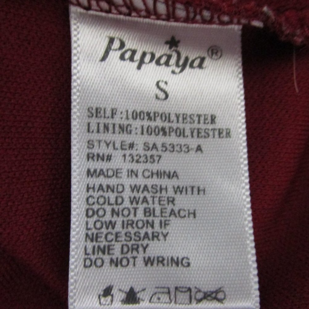 Papaya Sleeveless Maroon Embroidered Summer Dress - Picture 12 of 12